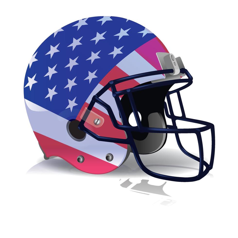 casque de football américain avec illustration du drapeau américain vecteur