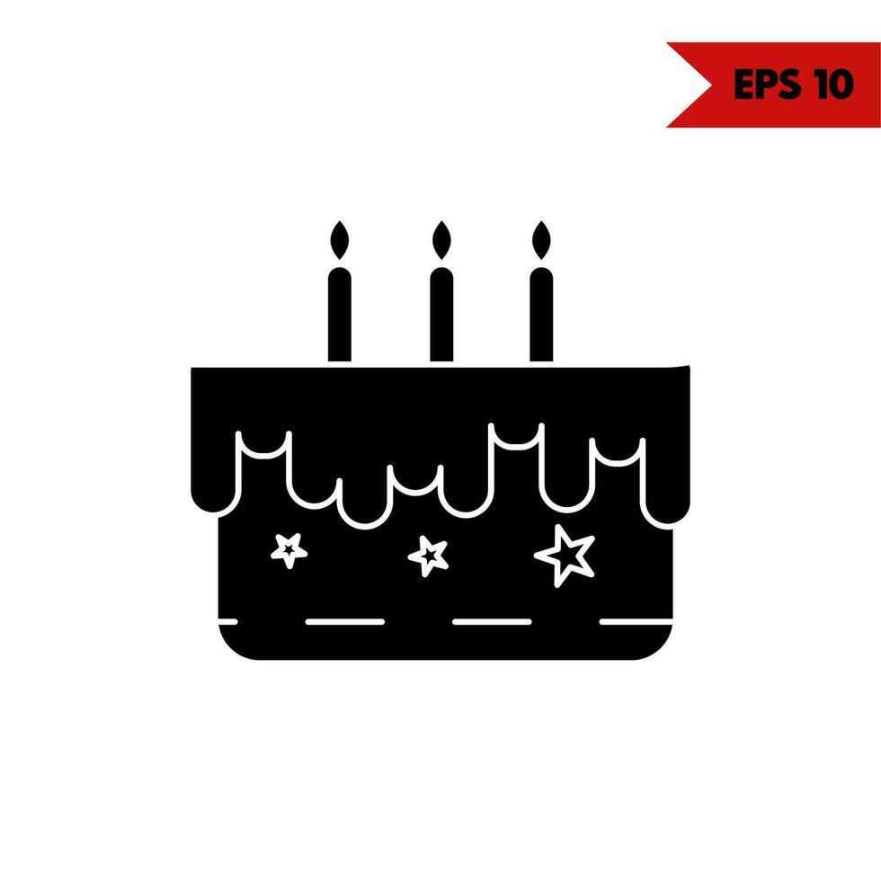 illustration de l'icône de glyphe de gâteau d'anniversaire vecteur
