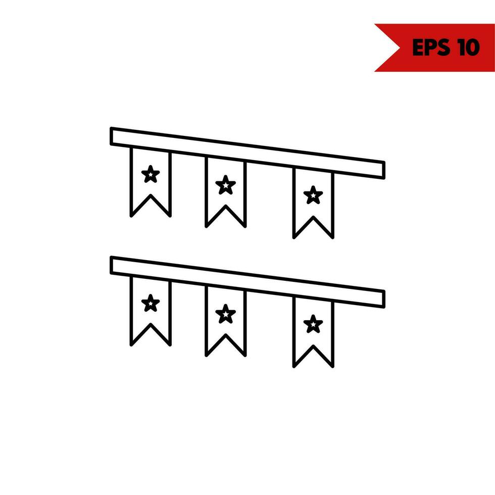 illustration de l'icône de ligne de drapeau de décoration vecteur