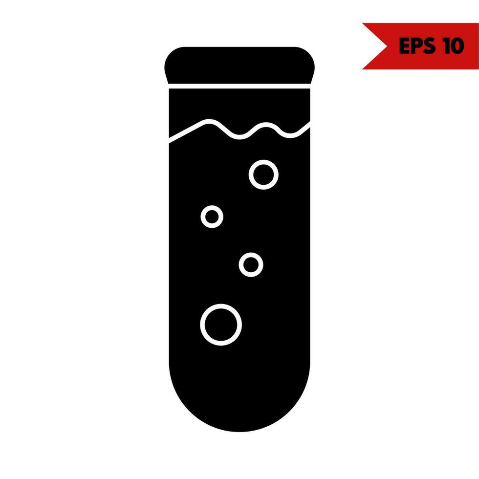 illustration de l'icône de glyphe de tube à essai vecteur