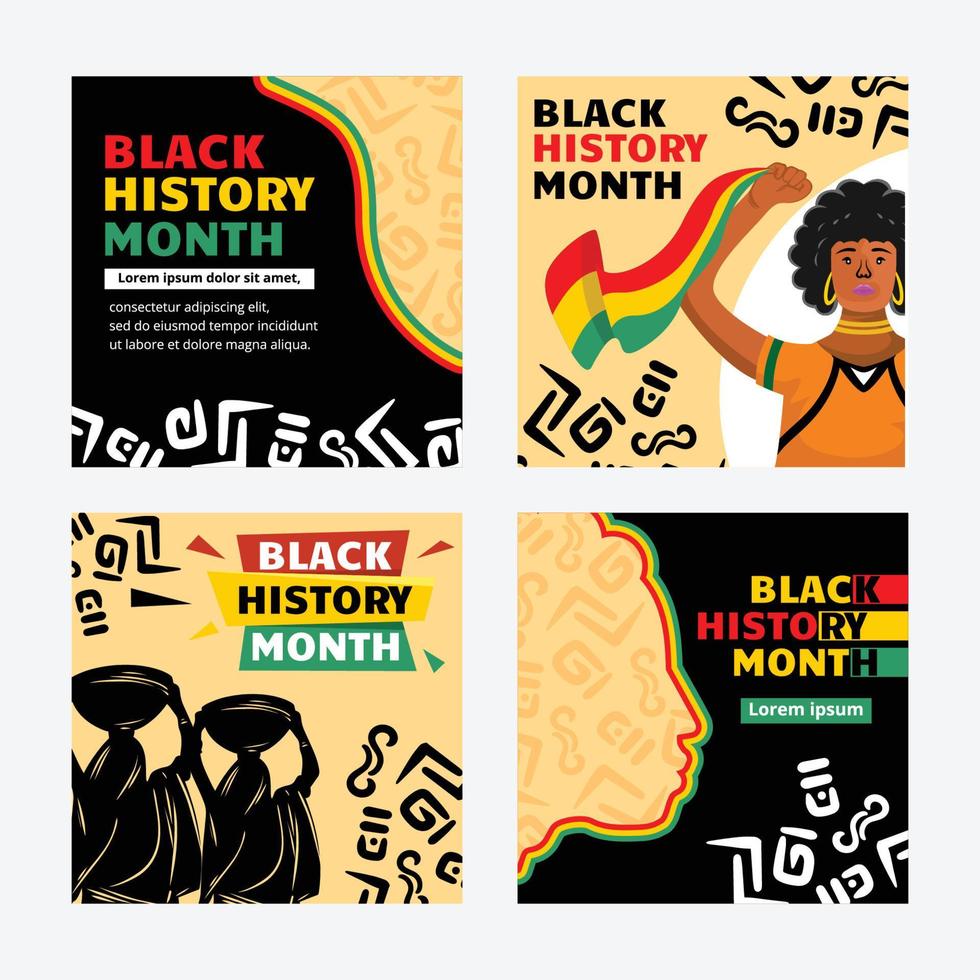 célébrer le modèle de médias sociaux du mois de l'histoire afro-américaine vecteur