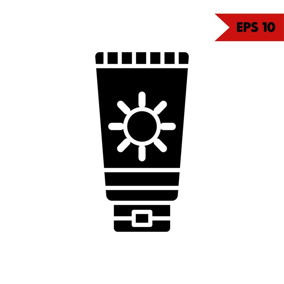 illustration de l'icône de glyphe de protection solaire vecteur