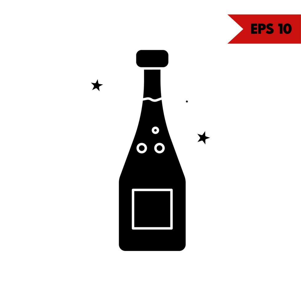 illustration de l'icône de glyphe de vin vecteur