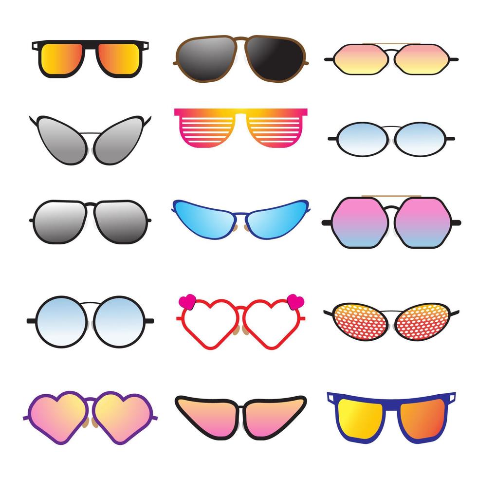 l'image vectorielle de l'ensemble de mode de lunettes de soleil vecteur