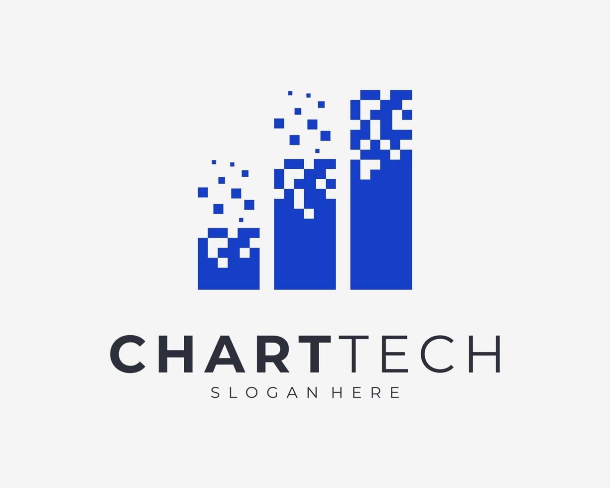 courbe de croissance graphique diagramme succès statistique pixel technologie numérique création de logo vectoriel virtuel