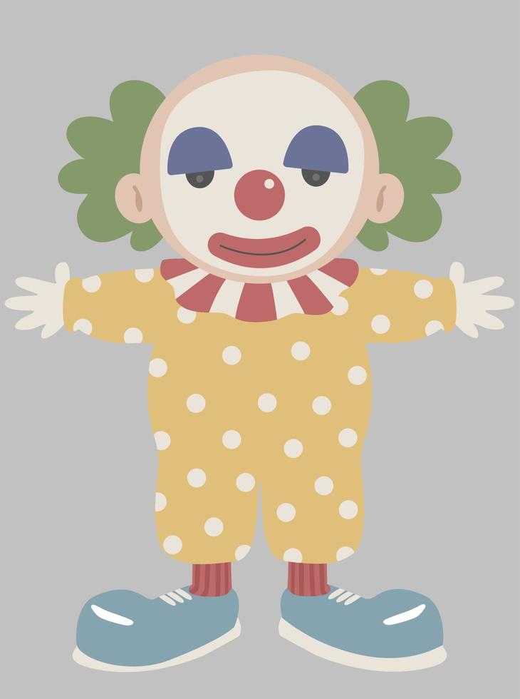 personnage de clown mignon pour la fête d'anniversaire vecteur