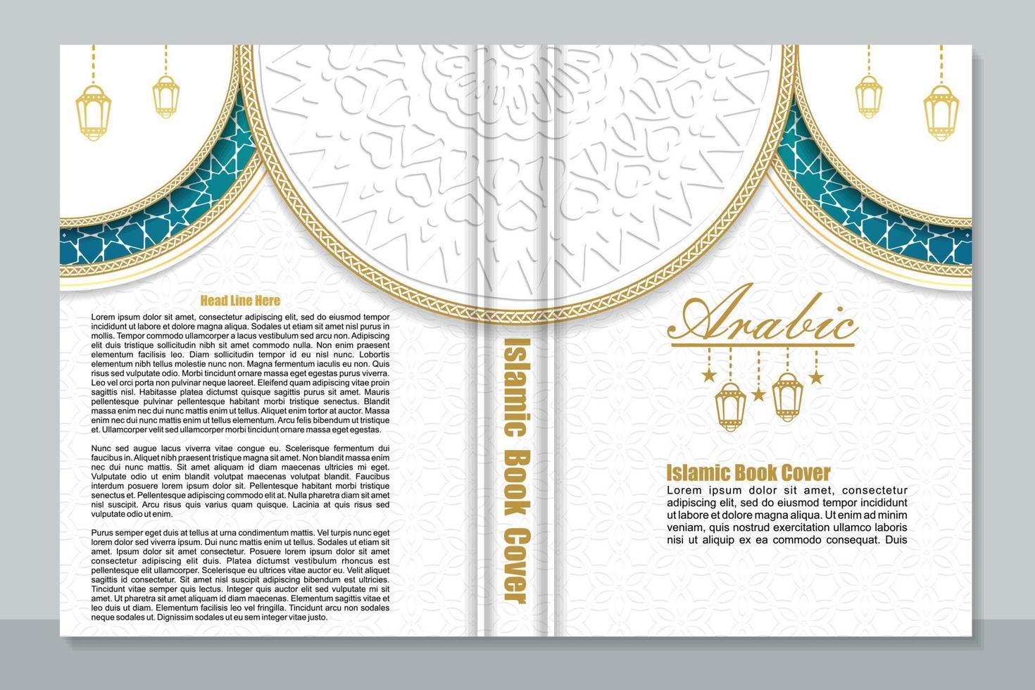 conception de couverture de livre de style arabe islamique vecteur