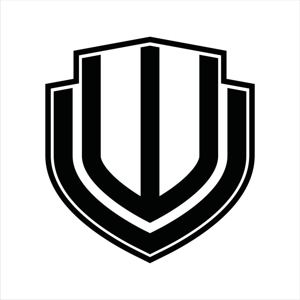 modèle de conception vintage monogramme logo wu vecteur