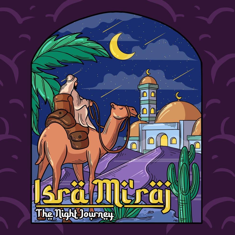 isra mi'raj le concept de voyage nocturne vecteur