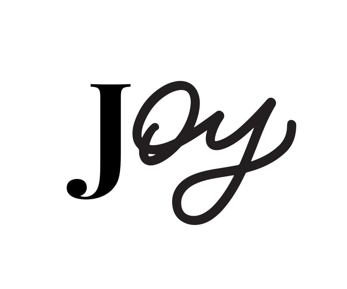 vecteur de texte de joie écrit avec une typographie élégante.