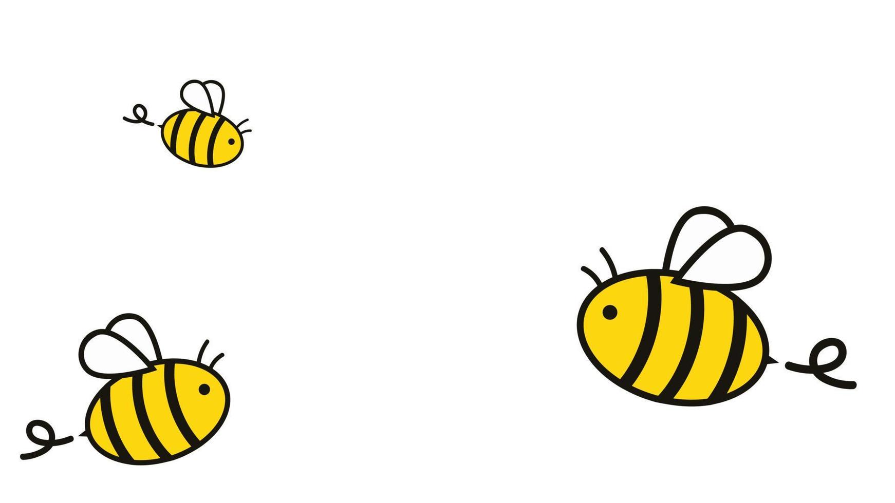 vecteur d'abeilles. bande dessinée d'abeille. conception de personnages. espace libre pour le texte. Vide. espace de copie.