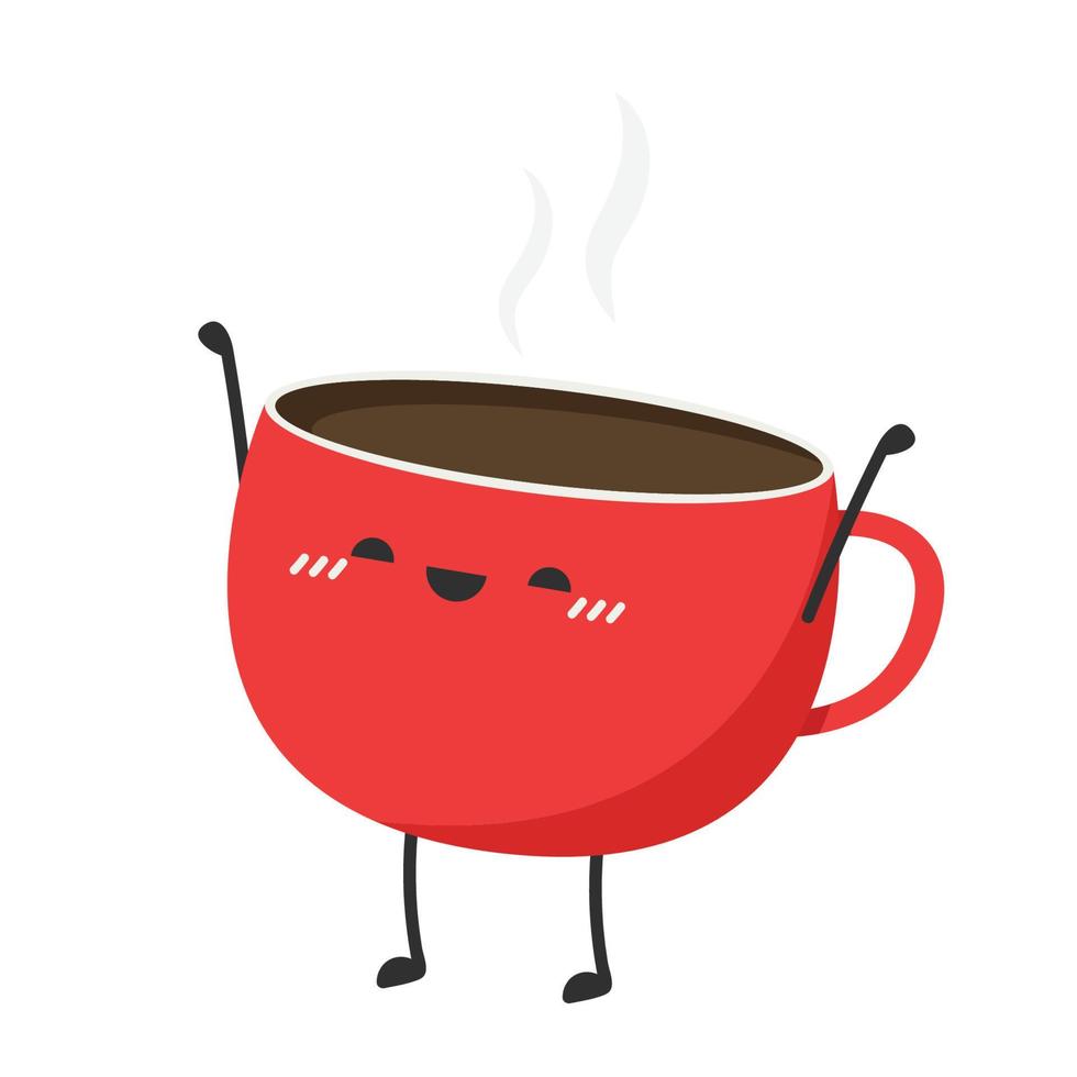 conception de personnage de tasse à café. vecteur de dessin animé.
