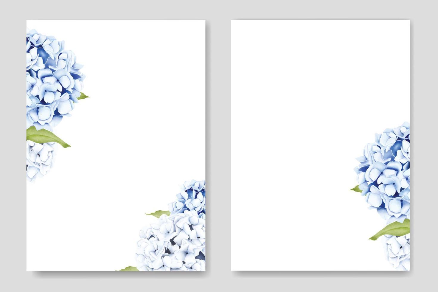 belle carte d'invitation de mariage floral hortensia vecteur