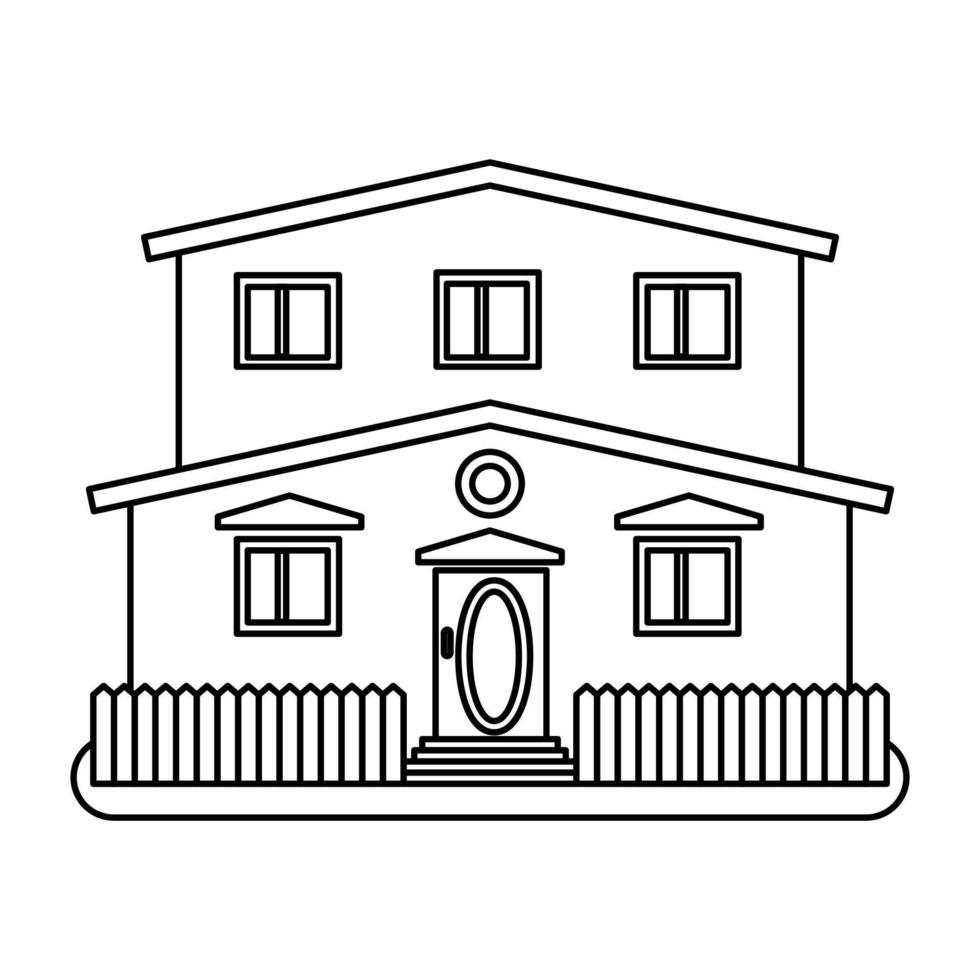 maison dans un style de ligne mince sur fond blanc. illustration vectorielle. vecteur