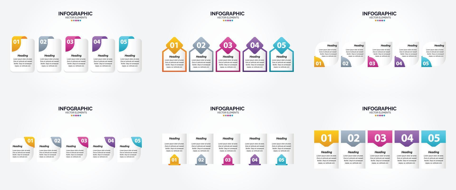 utilisez ces illustrations vectorielles pour créer des infographies accrocheuses pour la publicité. dépliants. dépliants. et revues. vecteur