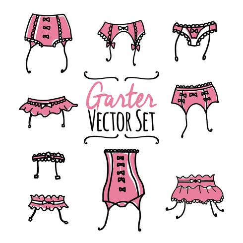 Garter dessinés à la main vecteur