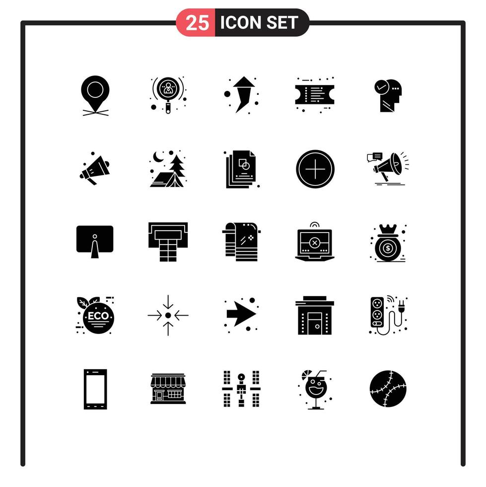 pack d'icônes vectorielles stock de 25 signes et symboles de ligne pour penser tête flèche esprit réception éléments de conception vectoriels modifiables vecteur