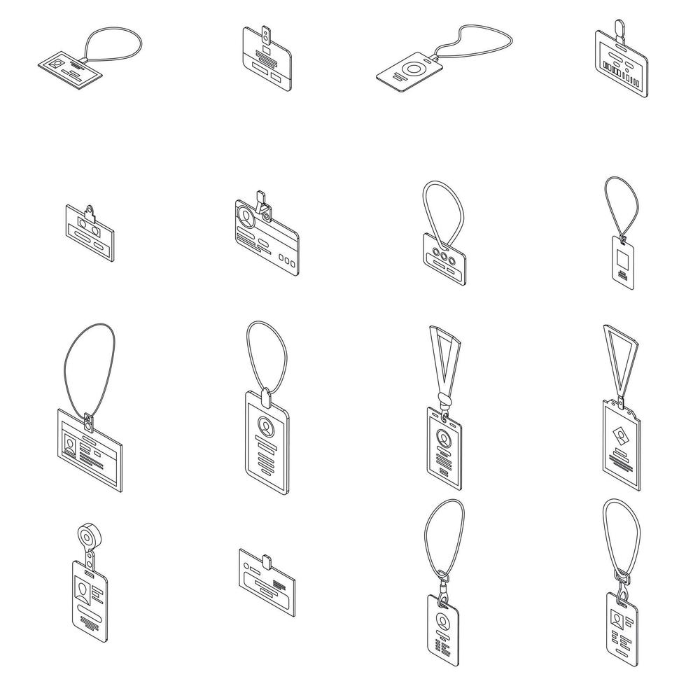 icônes de carte d'identité définissent le contour vectoriel