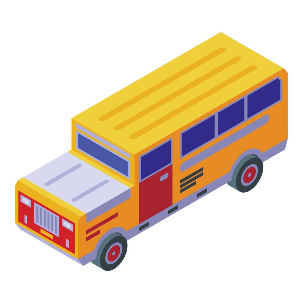 vecteur isométrique d'icône de bus philippines. voyage d'été