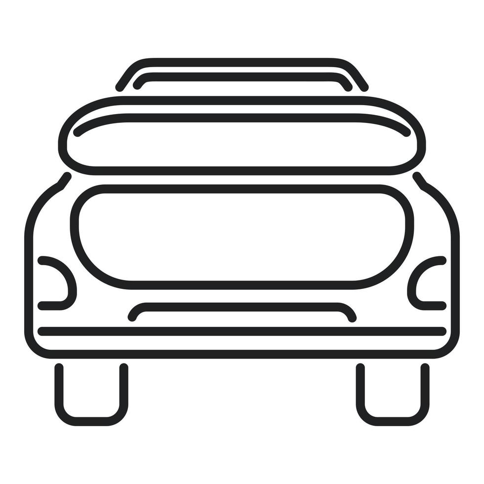 vecteur de contour d'icône de coffre de véhicule. bagages de voiture