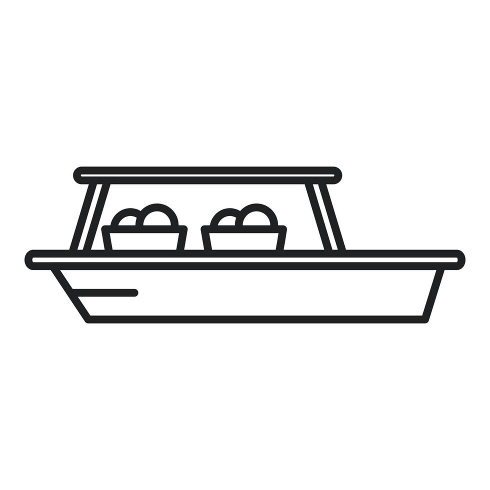 vecteur de contour d'icône de bateau thaïlandais. marché thaïlandais