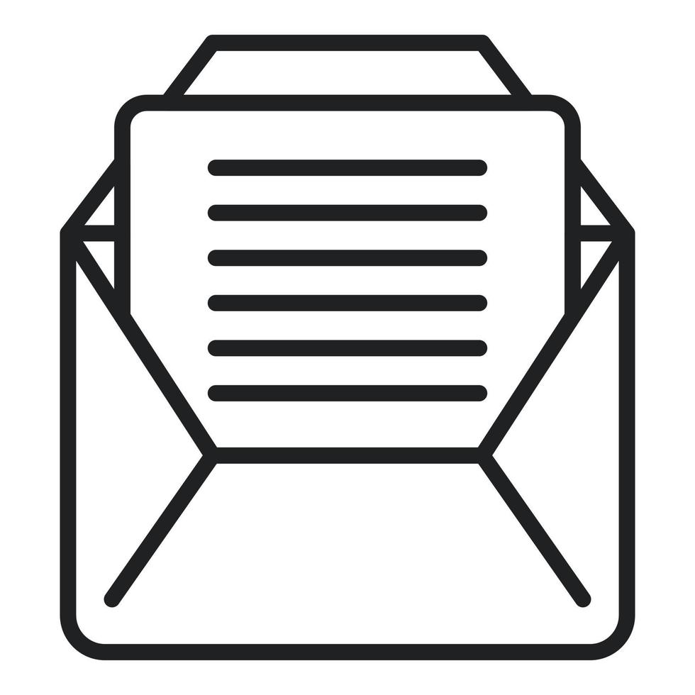 vecteur de contour d'icône de boîte de réception de courrier. marketing d'entreprise