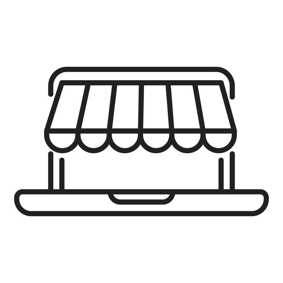 vecteur de contour d'icône de boutique en ligne. mix numérique