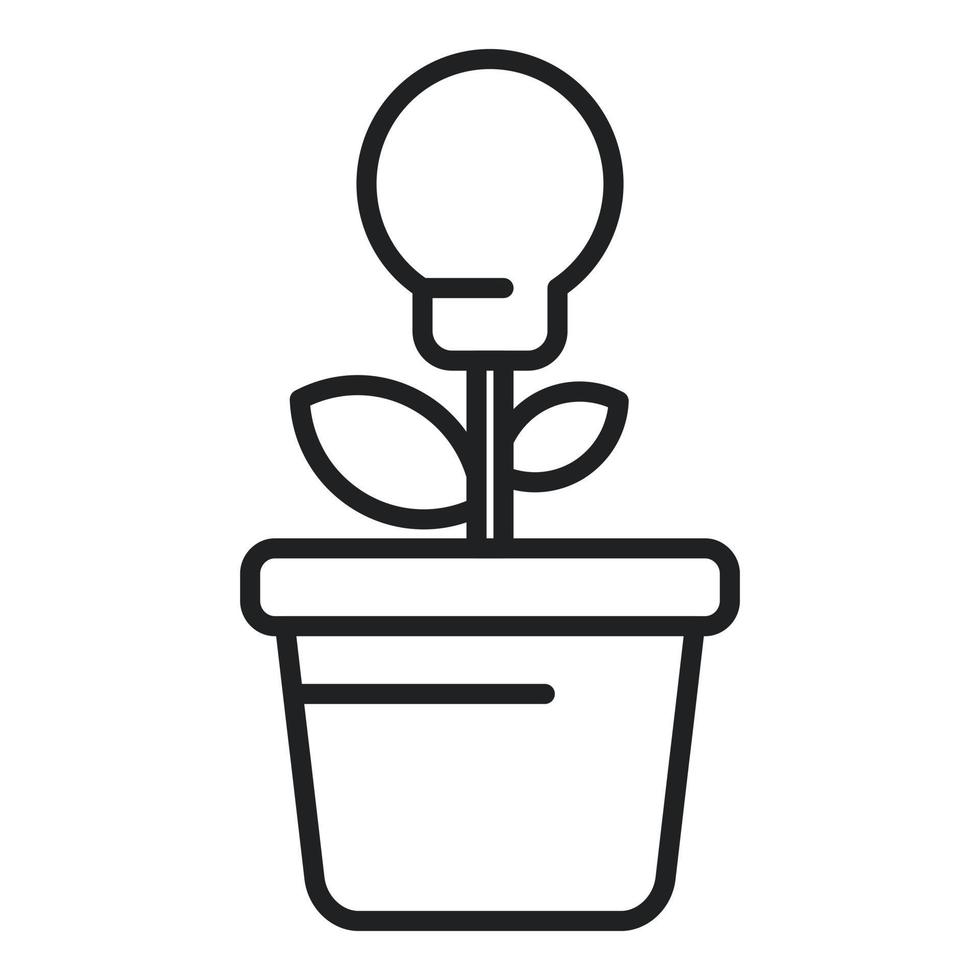 vecteur de contour d'icône de pot de plante d'idée. mix numérique