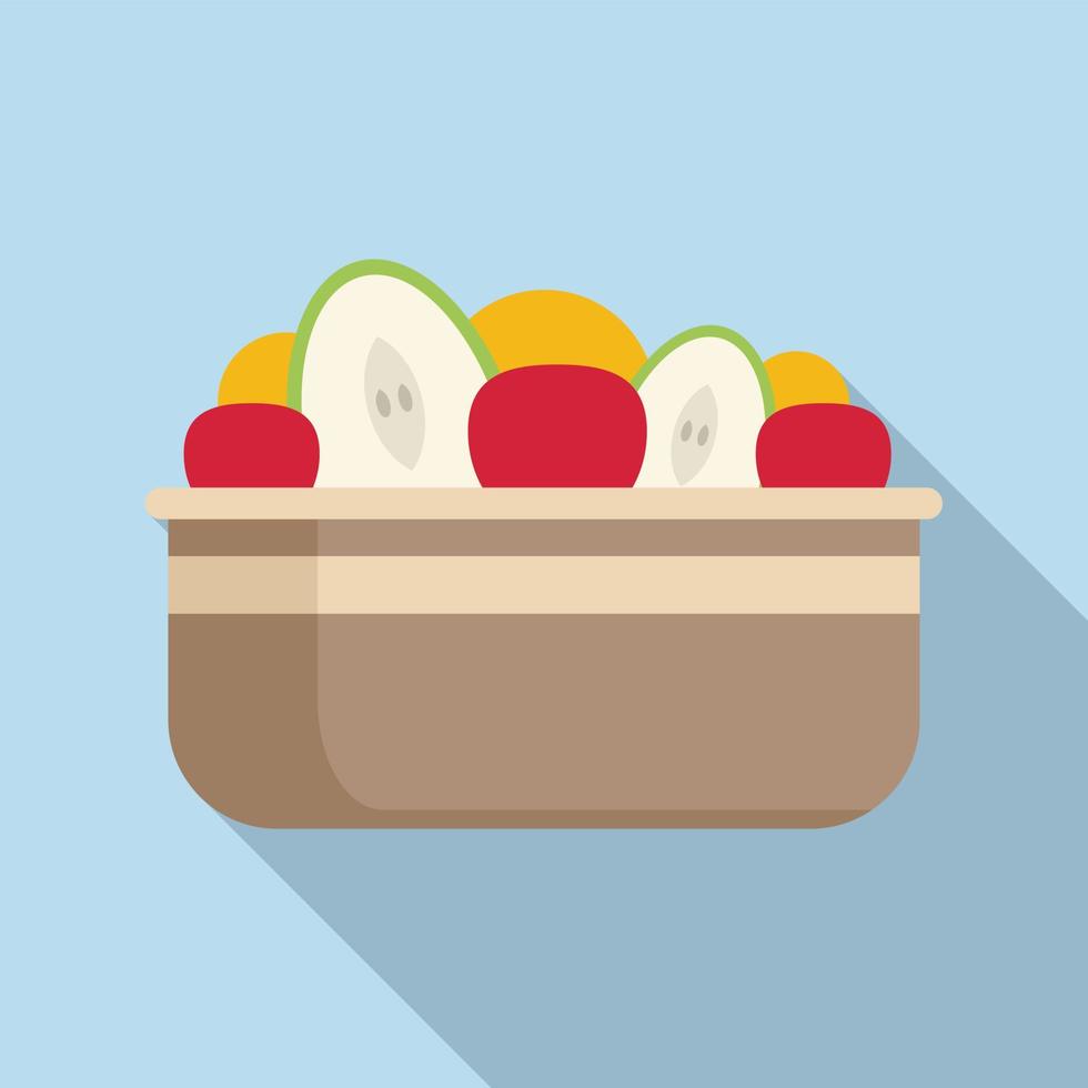 vecteur plat d'icône de salade de fruits frais. la nourriture saine