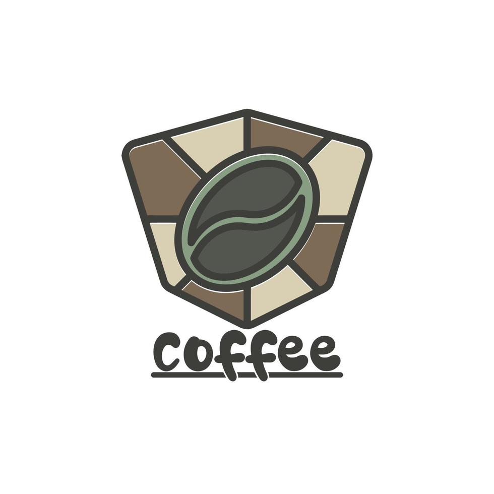 grain de café marque dessin au trait drôle logo étiquette simple vecteur