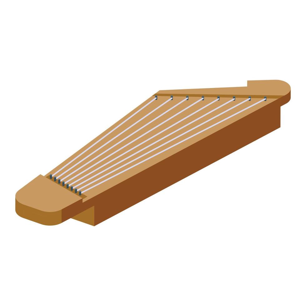 vecteur isométrique d'icône traditionnelle kantele. musique gusli