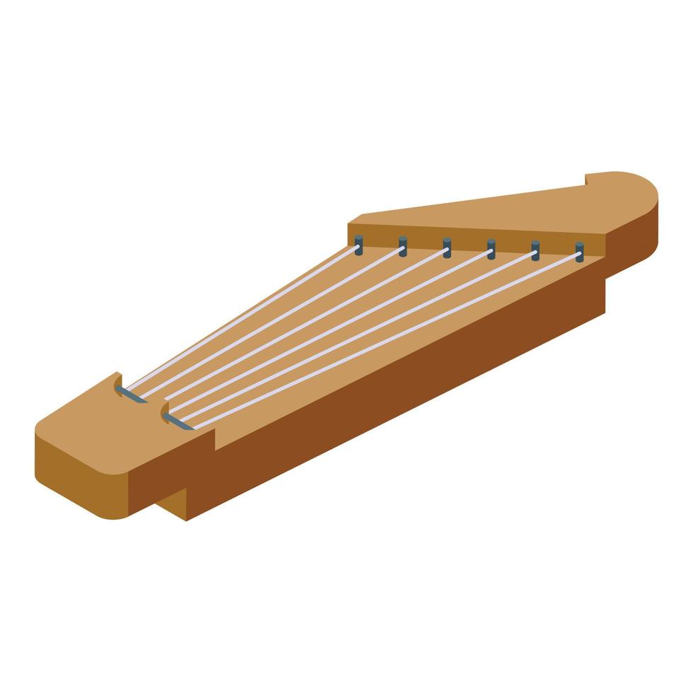 vecteur isométrique d'icône de kantele classique. instrument de musique