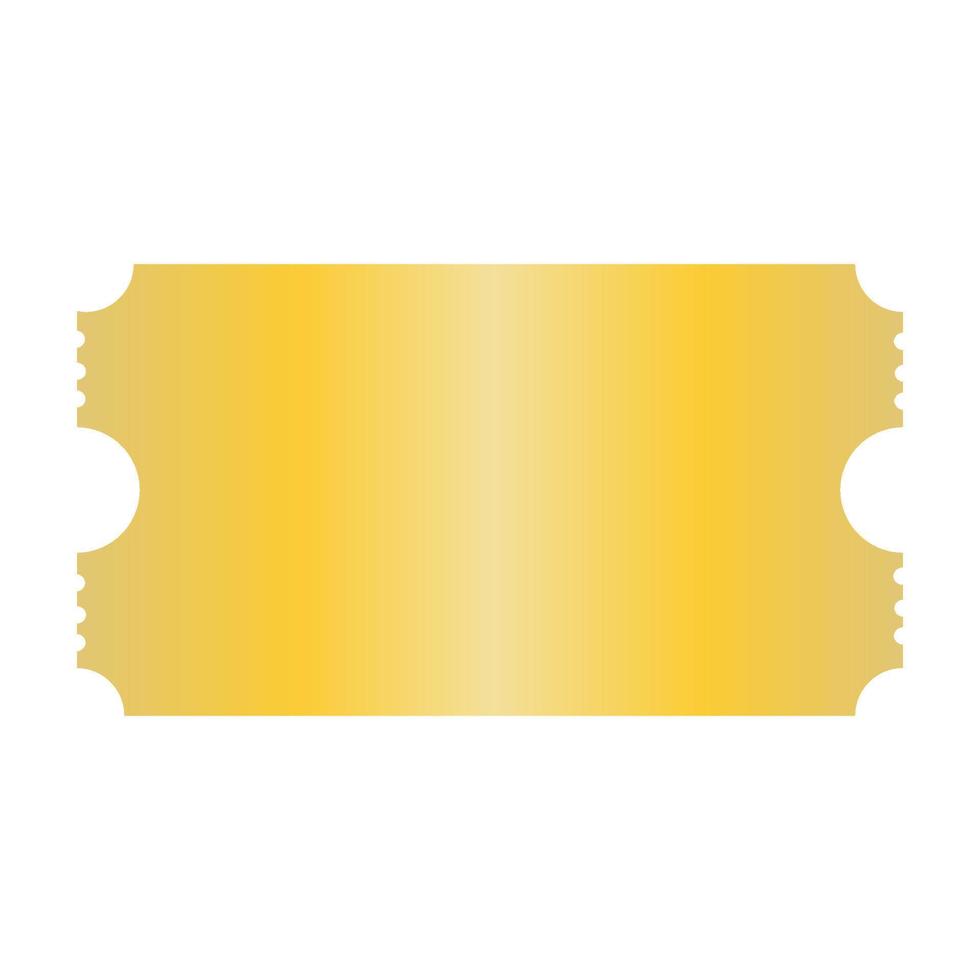 illustration vectorielle de billet d'or coupon vierge. avec un fond blanc. peut être utilisé pour imprimer des billets et des coupons vecteur