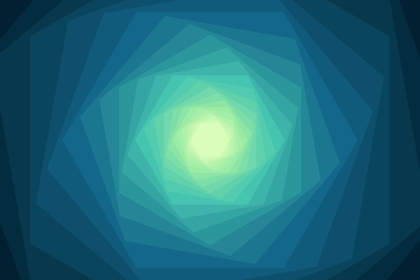 fond géométrique de tourbillon hexagonal de gradation colorée. vecteur vortex en spirale hexagonal bleu et vert.