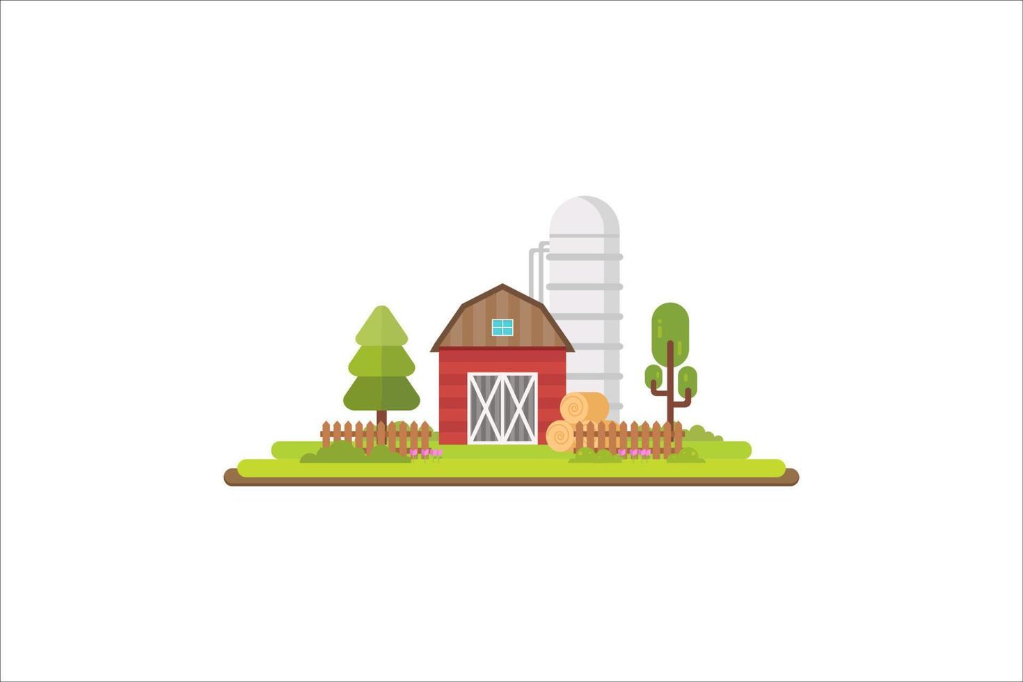 illustration d'un concept de design plat de bâtiment de ferme vecteur