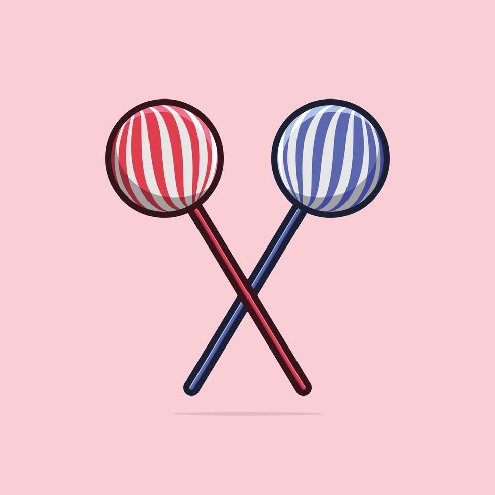 illustration d'icône de dessin animé de bonbons sucette. vecteur