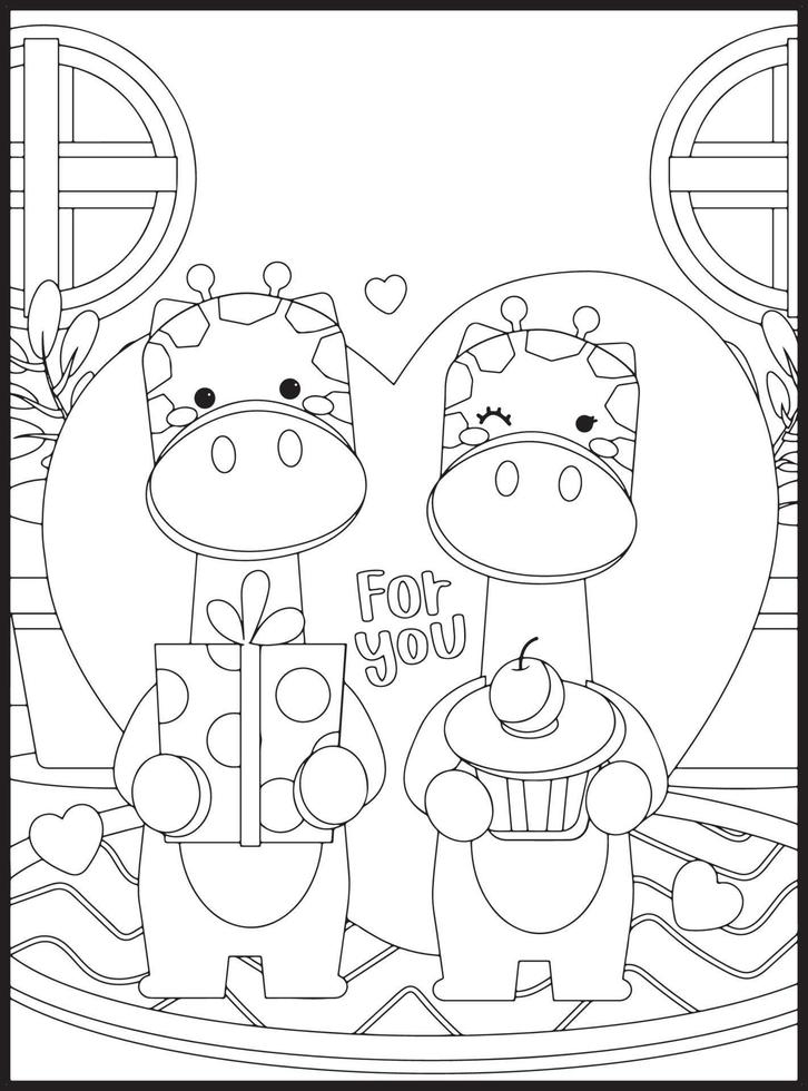 coloriages saint valentin vecteur