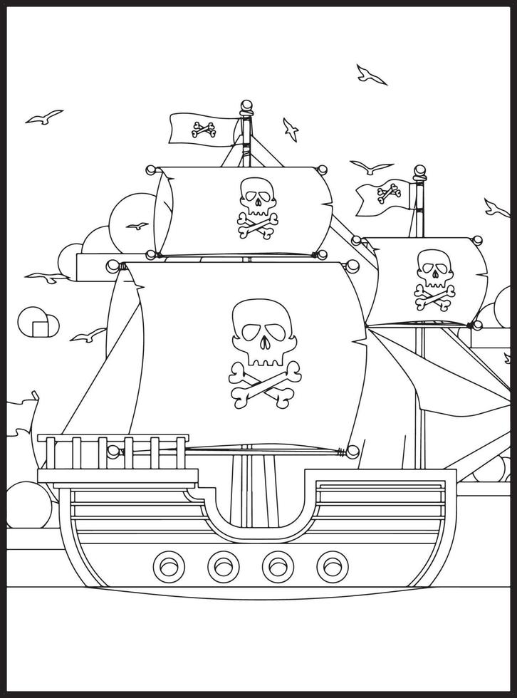 coloriages de pirates vecteur