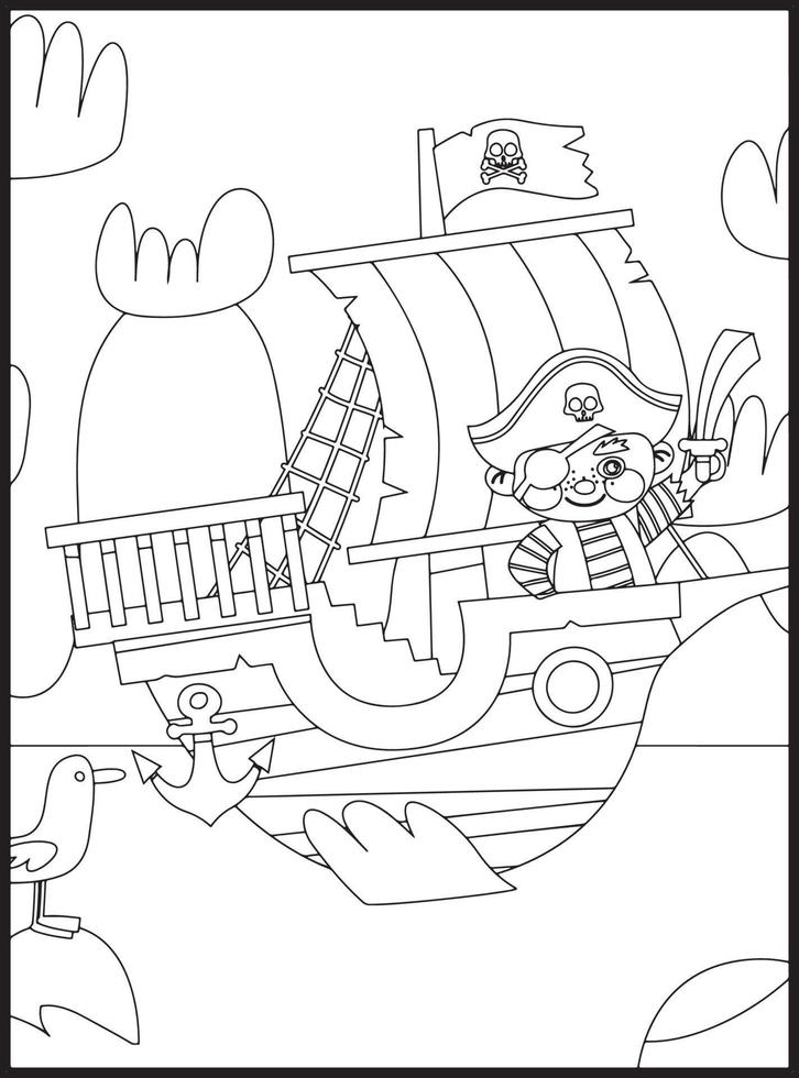 coloriages de pirates vecteur