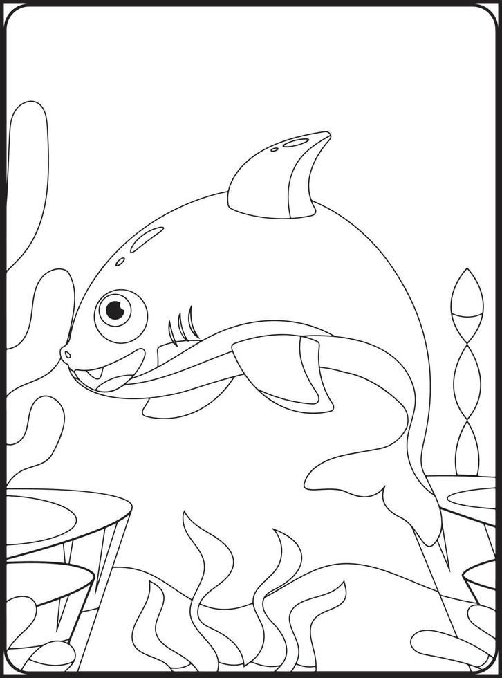 coloriages d'animaux marins vecteur