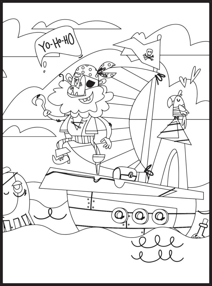 coloriages de pirates vecteur