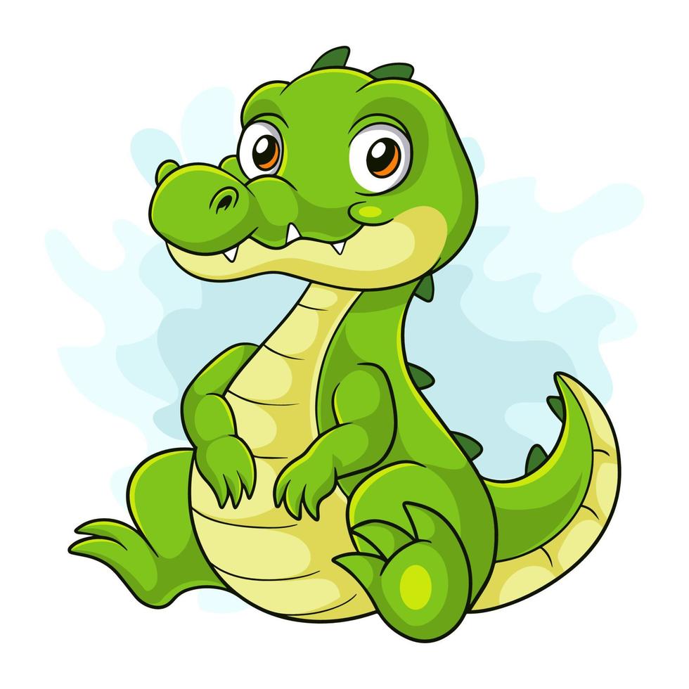 crocodile de dessin animé sur fond blanc vecteur