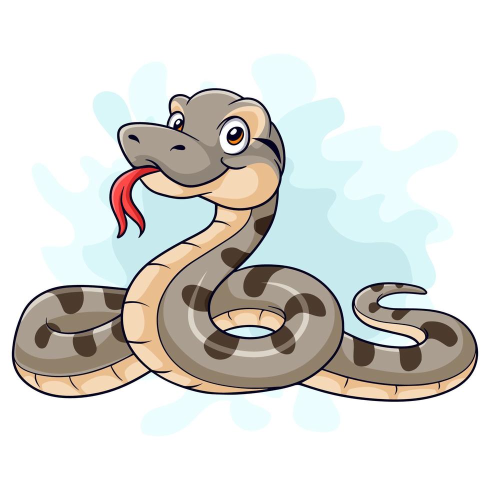 dessin animé serpent anaconda sur fond blanc vecteur