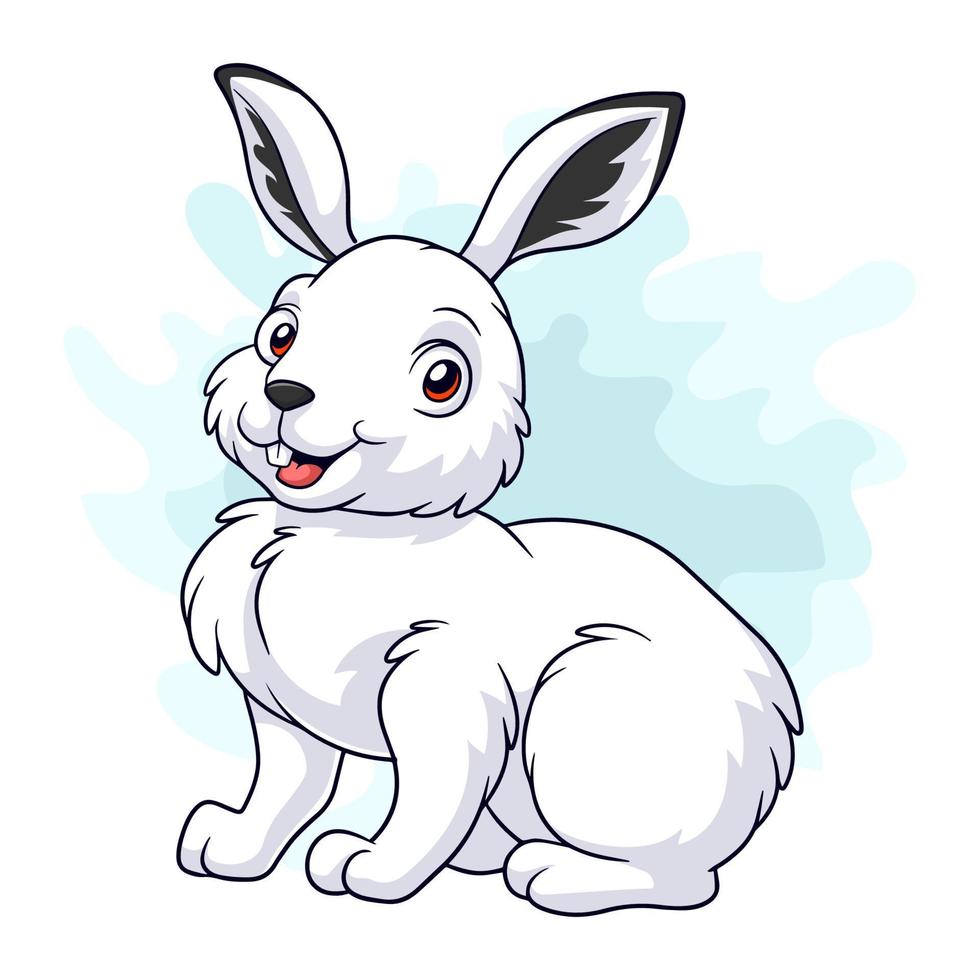 dessin animé lapin arctique sur fond blanc vecteur