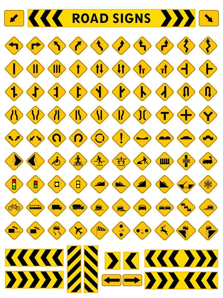 signalisation routière et routière. illustration vectorielle. vecteur