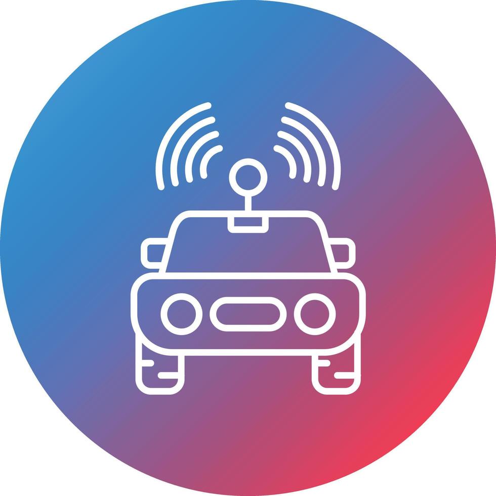 icône de fond de cercle dégradé de ligne de véhicule autonome vecteur