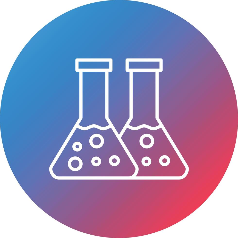 icône de fond de cercle de gradient de ligne de flacons vecteur
