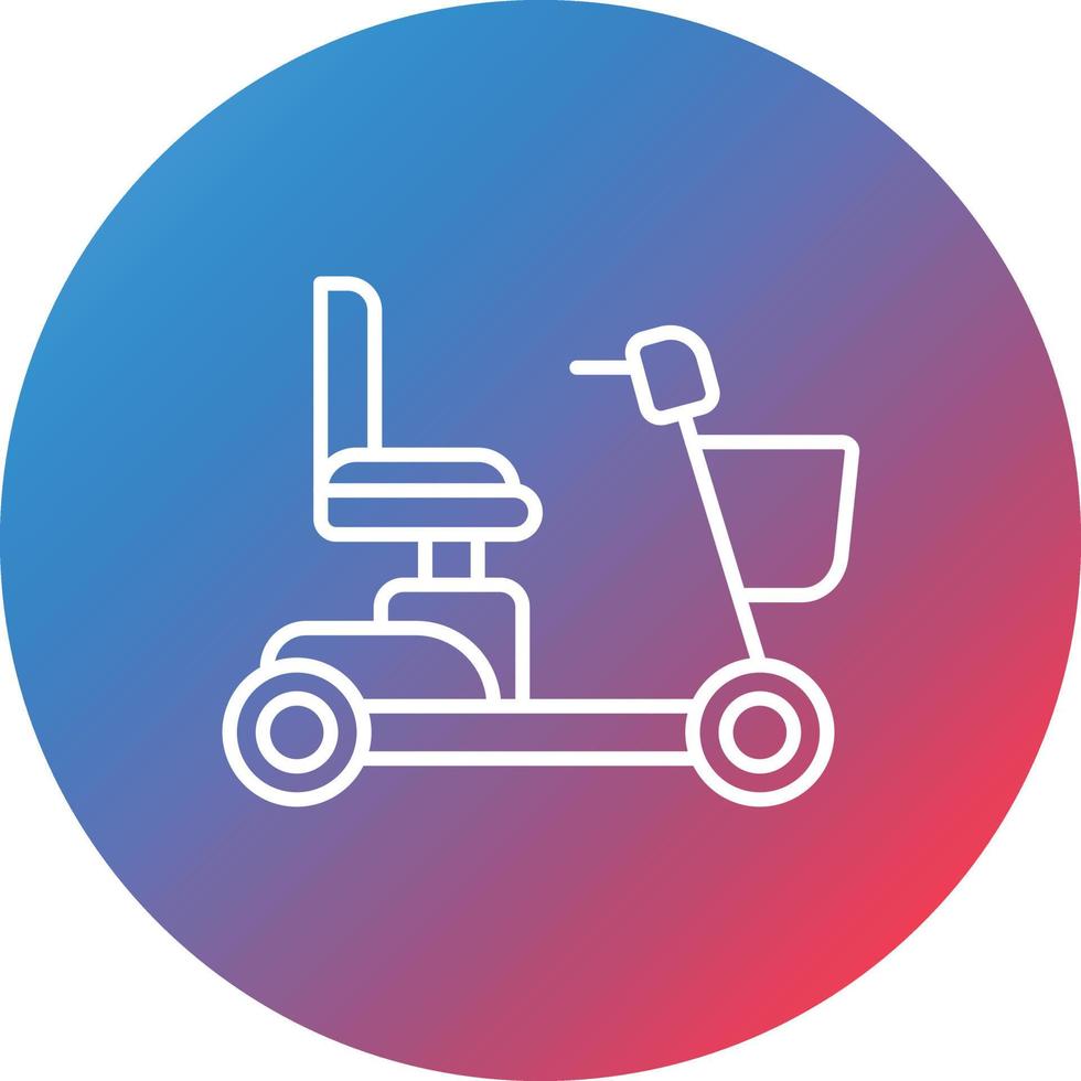 icône de fond de cercle dégradé de ligne de scooter de mobilité vecteur