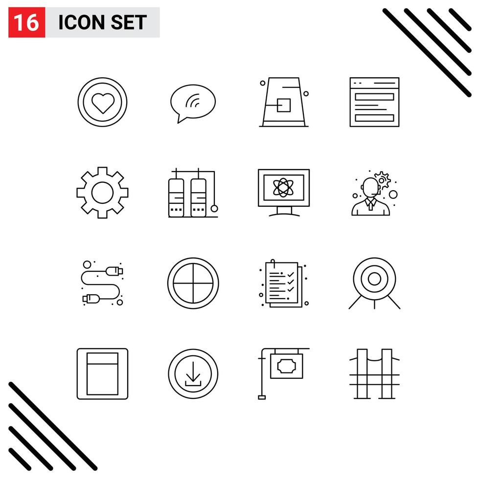 16 icônes créatives signes et symboles modernes de l'utilisateur héros automne en-tête chapeau éléments de conception vectoriels modifiables vecteur