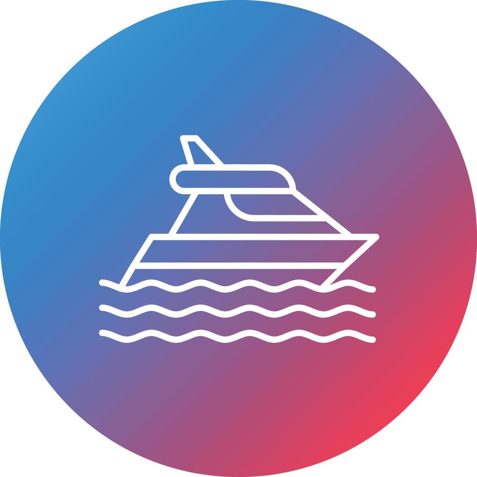 icône de fond de cercle dégradé de ligne de yachting vecteur